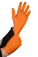 Rękawiczki nitrylowe, pomarańczowe, 50 sztuk, rozm L